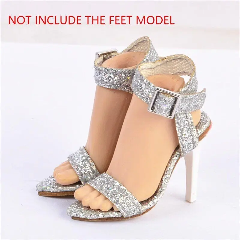 

1/6th Silver Shine High Heel Sandals Model for 12'' TBL S42A S43A S38A S39A Doll