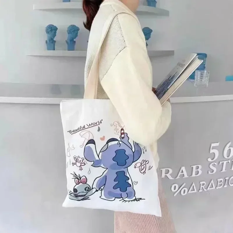 2025 New Disney Stitch Bag Crossbody Bag STITCH Cartoon Peripheral Cute Canvas Bag Shoulder Bag Lilo and Baby Same Shopping Bag