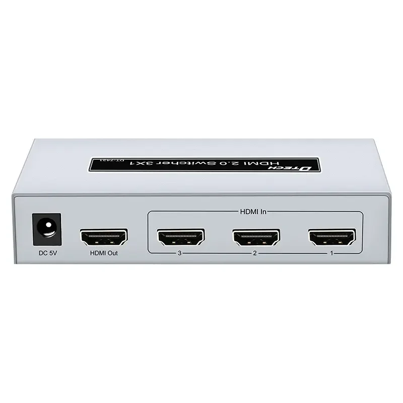 DTECH 3 Ports 1080P Screen Multiviewer Displayport Zero Delay 3x1 HDMI 2.0 Switcher