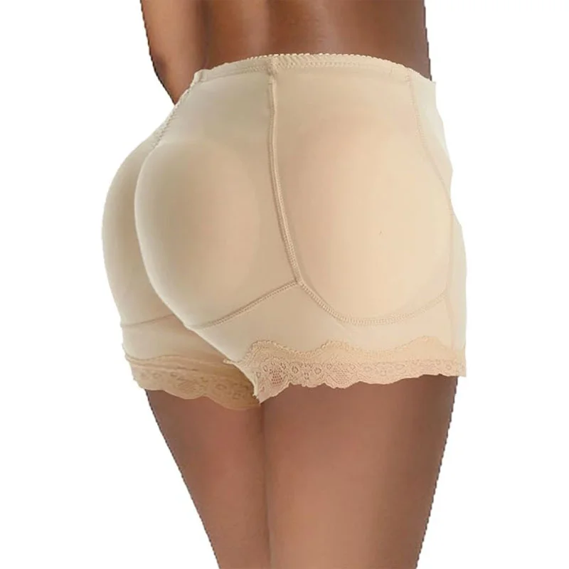 GUUDIA Lace Hip Enhancer Panties Padded Butt Lifter Shorts Seamless Booty Enhancement Body Shaper Buttock Shapewear Panties