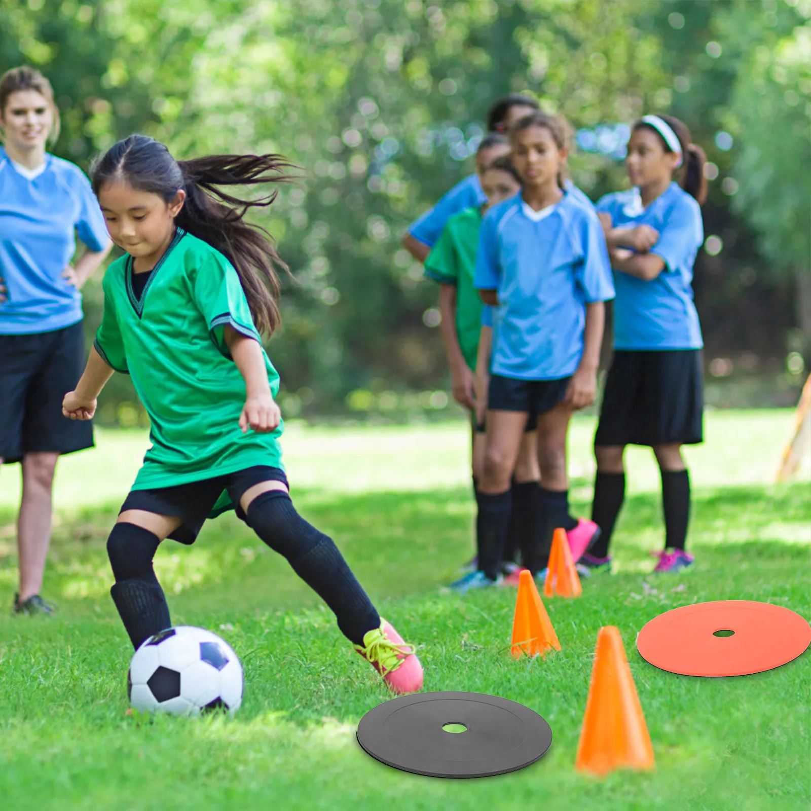 5Pcs Lightweight Compact Soccer Training Marker Discs Professional Football Sign Pads for Youth Athletes Coaches Sports Drills