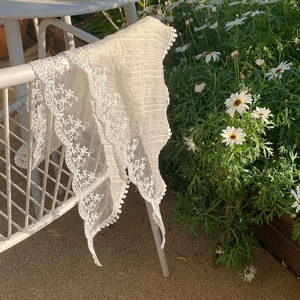 甘い優しいレースのヘアスカーフ三角写真ヘアアクセサリーヘッドスカーフフレンチスタイルヘッドバンドターバン女性女の子