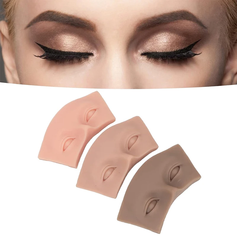 1Pcs 5D Eyebrows Lashes Extension Training Practice Head Soft Grafted Eye Mannequin Model Silicone Skin Face Makeup Tools