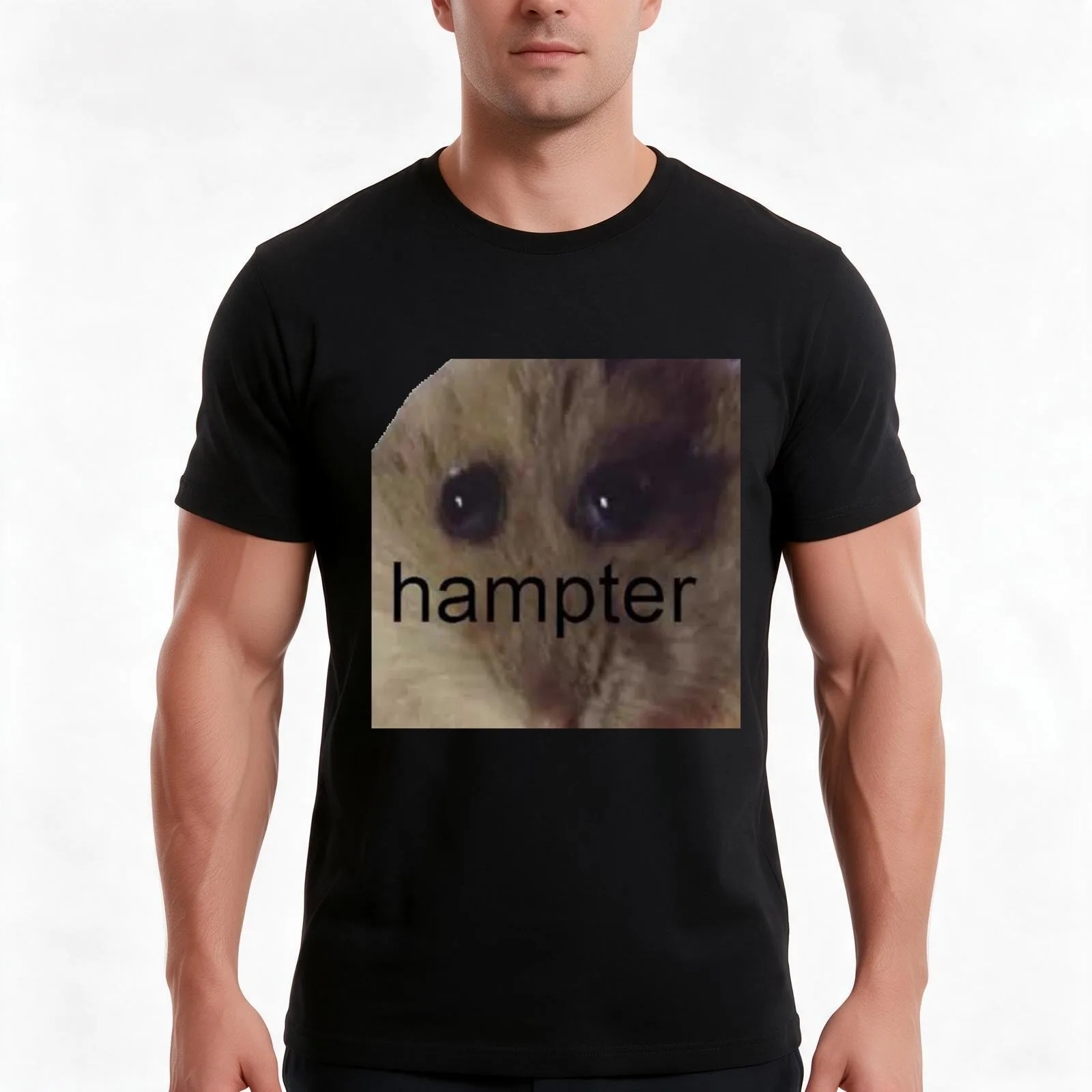 hampter T-Shirt Summer Casual Cotton Tee Oversized Streetwear Tops Vintage Graphic Print Loose Fit Short Sleeve 100% Cotton