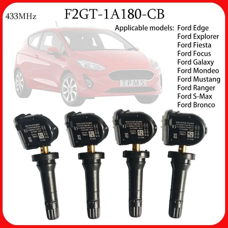 433MHz Tire Pressure Sensor For Ford Edge Explorer Fiesta Focus Galaxy Mondeo Mustang Ranger Bronco S-Max Car TPMS F2GT-1A180-CB