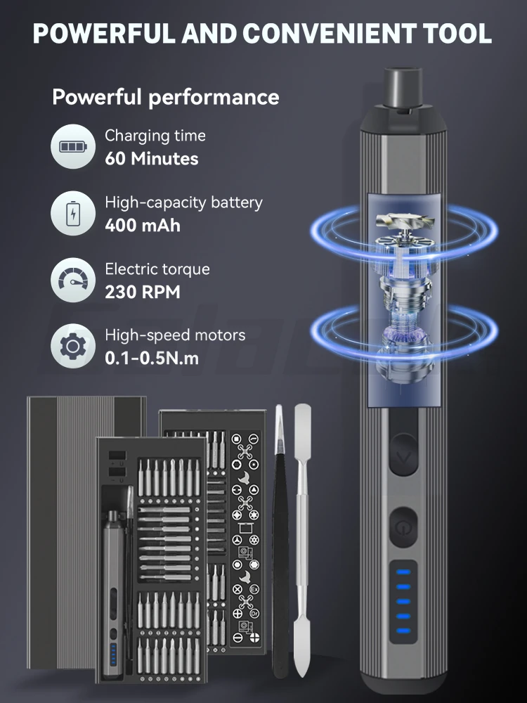 68 IN 1 Precision Electric Screwdriver Set 5 Levels Adjustable Comes Fill Light Professional Mobile Phone IPad Repair Tool