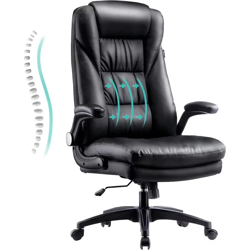 Executive Office Chair,Big and Tall Wide Seat,High Back PU Leather Ergonomic Computer with Adjustable Armrest,360° Swivel Height