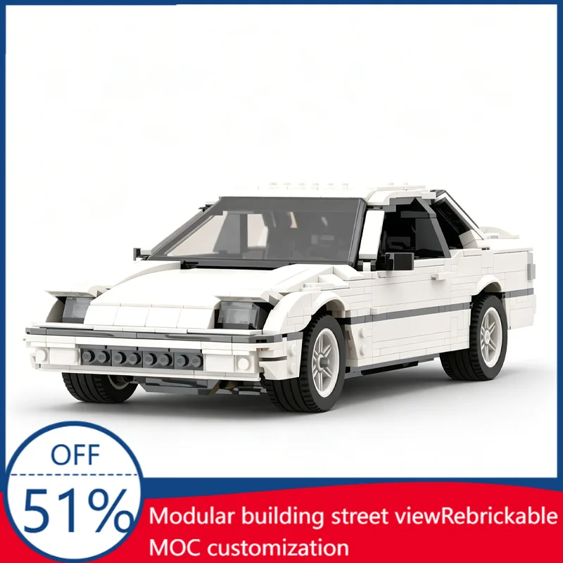 1018Pcs Honda Prelude Si 1988 Classic Car Model Building Blocks Educational Diy Toy Gift Car Enthusiasts And Collection Display