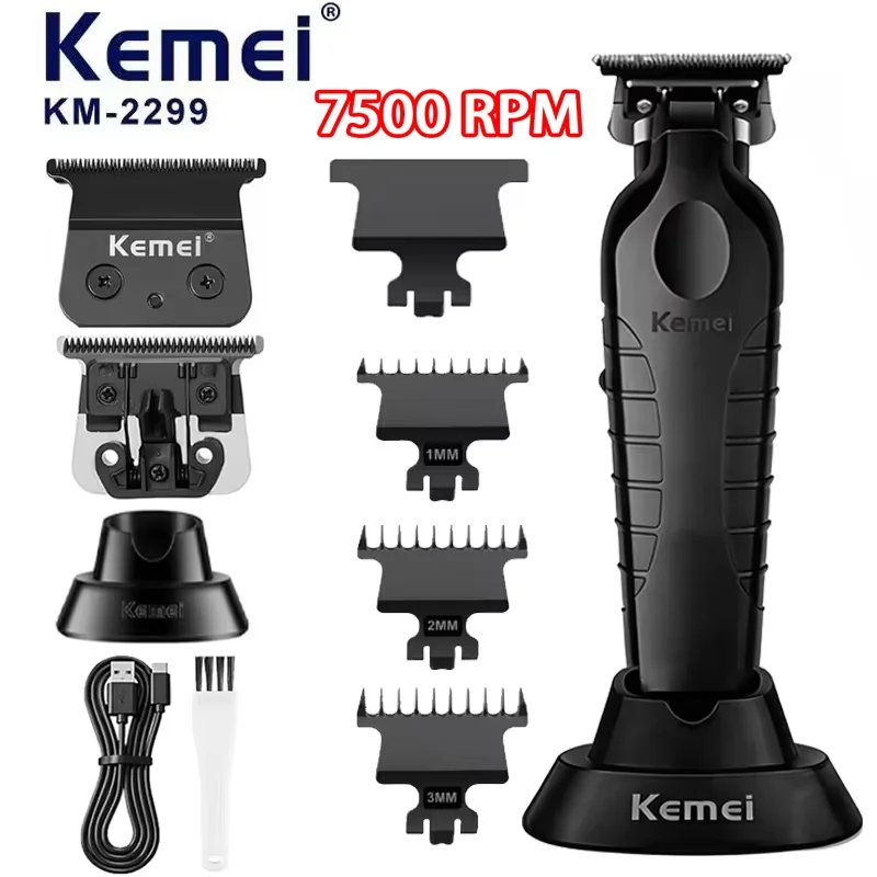 Kemei Elektrischer Haarschneider KM-2299 mit Ladestation, USB-Aufladung, Präzisions-Haarschneidemaschine für Haare