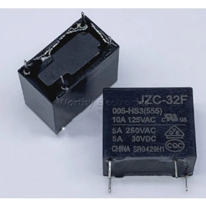 

Free shipping 10pcs/lot HF JZC-32F 005-HS3 5VDC SJ-S-105DM HF32F 4PIN Relay