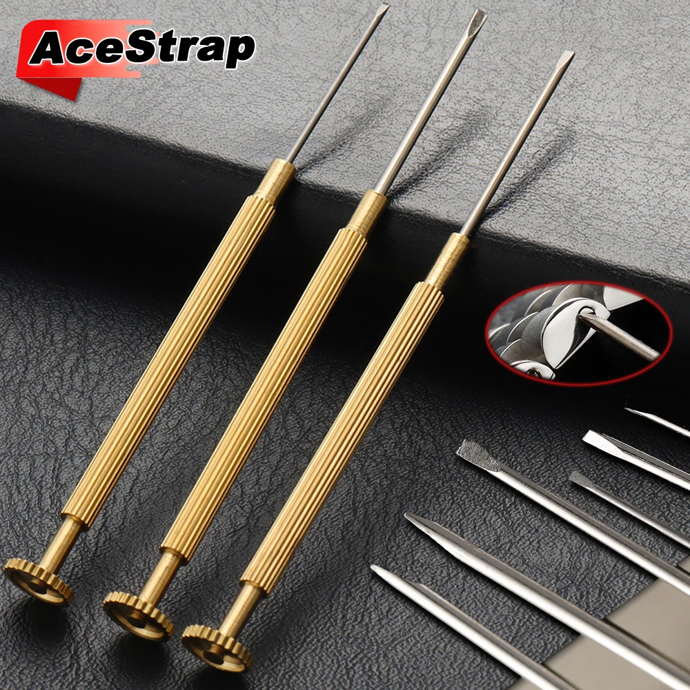 Screwdriver for Rolex Watch Repair Tools 0.8mm 1.0mm 1.2mm 1.6mm 1.8mm Flat Slotted Removal Install Screws Tool for Watchmaker