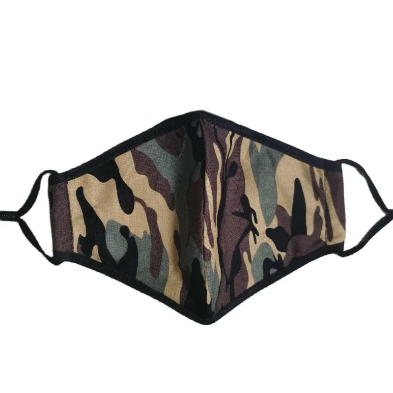 Camouflage Cotton Mask Army Green Handmade Cloth Double Triple Layer Washable Dustproof Sun Protection Breathable Daily Outdoor