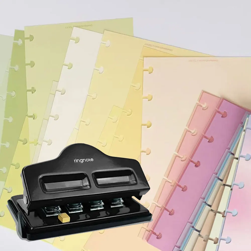 

1PC 4-hole mushroom-shaped hole punch, suitable for A4/A5/A6/A7 loose-leaf notebooks and scrapbooking.