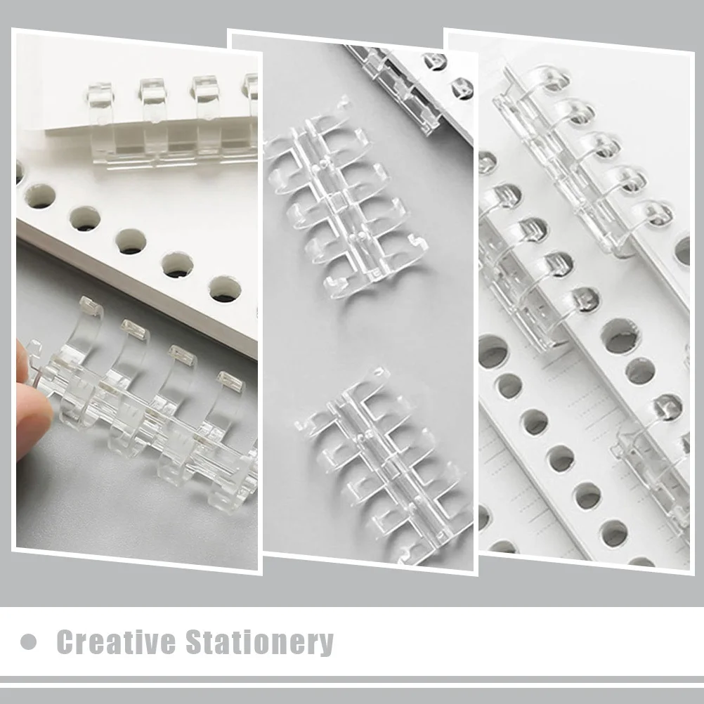 

8Pcs Loose Leaf Binder Rings Five-Hole Segmented Binder Clips for Scrapbook File Organizer Creative Stationery