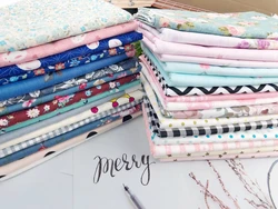 Delicate 50cmx50cm Fat Quarter Bundle 100% Cotton Flower Dot Fabric Quilting Fabric Home Textile Bedding Sewing Doll Cloth DIY