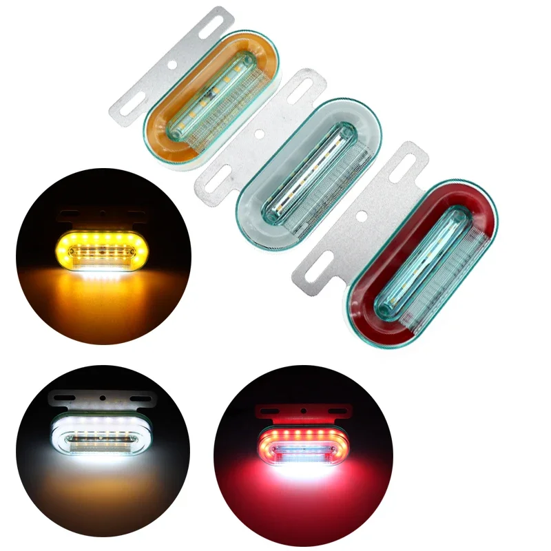 12V/24V 12 LED Side Marker Lights Car External Lights Signal Indicator Lamps Warning Tail Light 3 Modes Trailer Truck Lorry Van