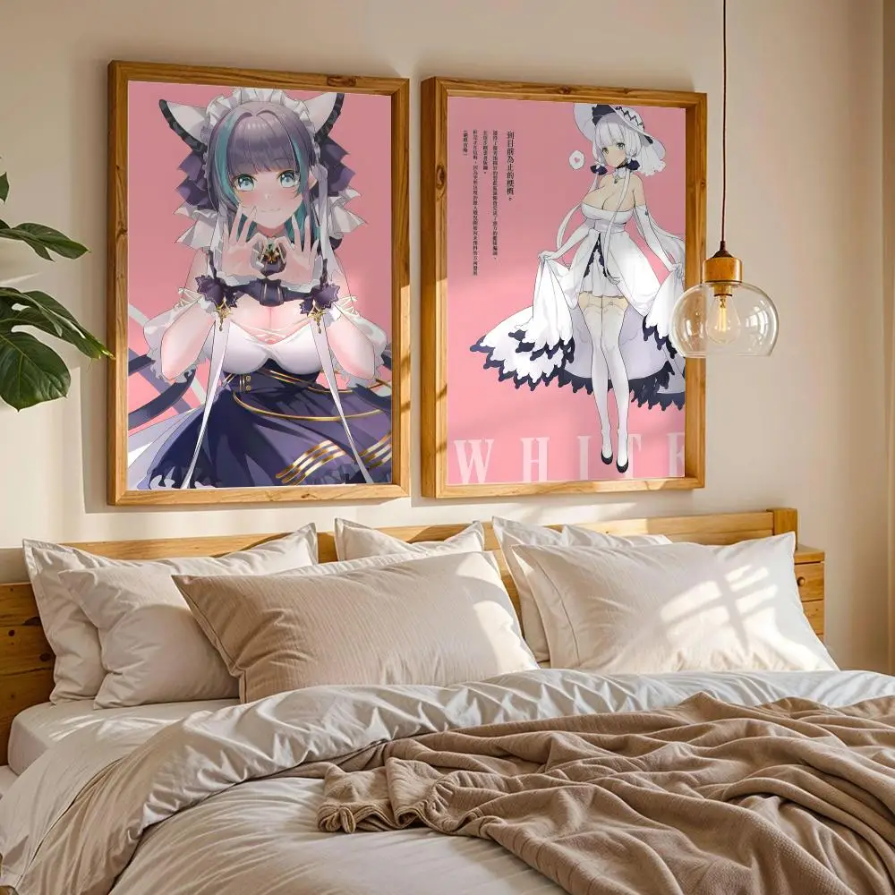 A-Azur L-Lane Anime Painting Calligraphy Canvas Painting Art for Bedroom Living Room Home Decor Wall Decoration Decals Gift