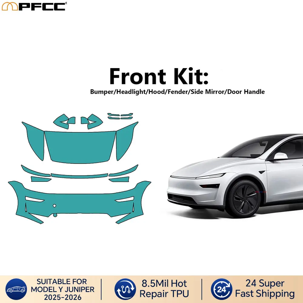 

For Tesla Model Y Juniper 2025 2026 Front Paint Protection Film PreCut Kits TPU 8.5Mil Film Car Body Transparent Car Accessories