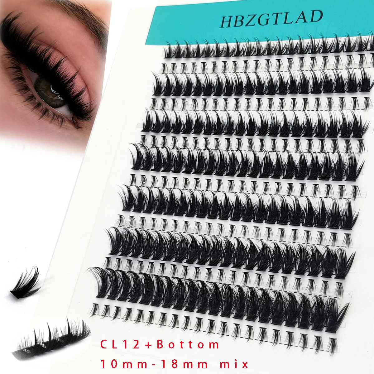 Neue 14-reihige, spitze Wimpern-Cluster, Wispy-Wimpernverlängerung, 3D-Rolle, 280 Cartoon-Style Fairy-Wimpern-Cluster, flauschig für Ober- und Unterwimpern