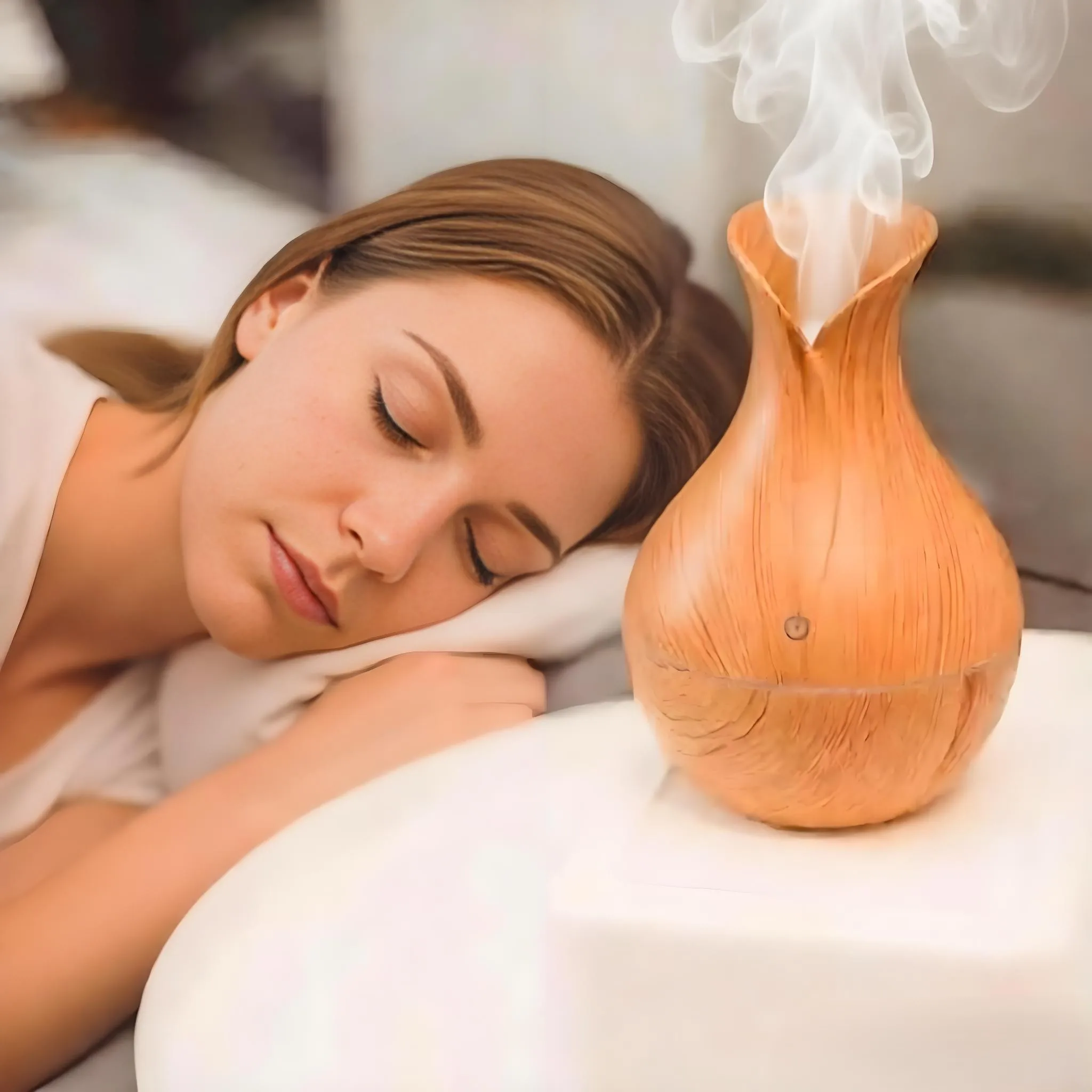 Mini Portable Ultrasonic Humidifier Wood Grain Design for Desktop Bedroom Student Office Quiet Home Car Use New Model