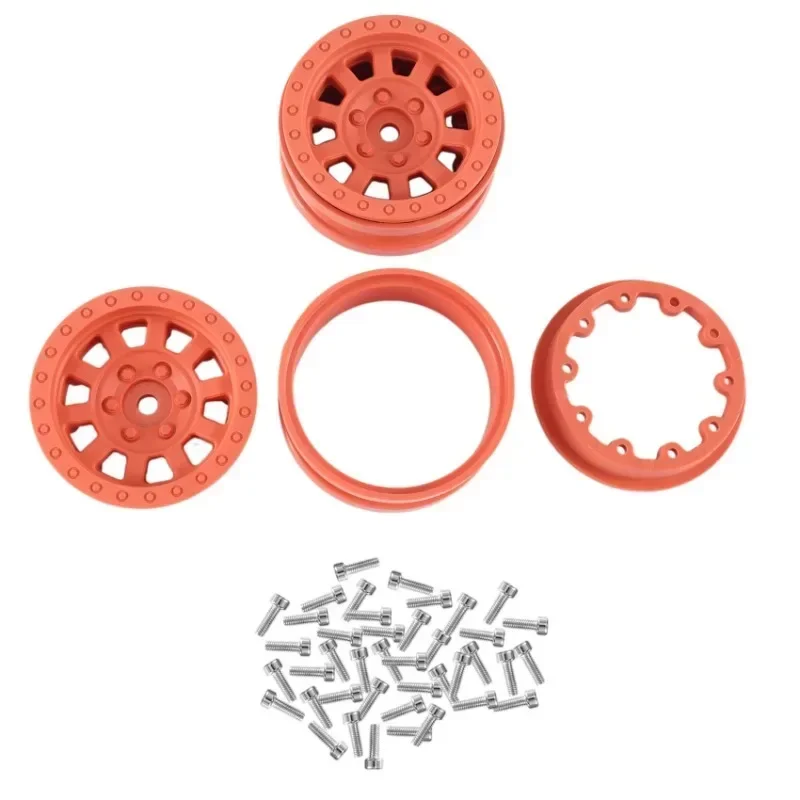 4 STUKS Plastic Beadlock 1.9 ​​in. Wielnaaf Velg voor 1/10 RC Crawler Auto Axiaal