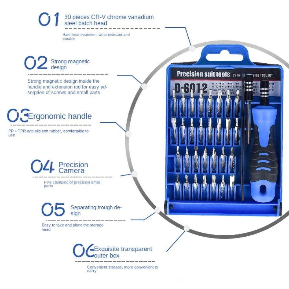 Multi-size Precision Screwdriver Kit Hand Maintenance Tools Multifunctional Torx Screwdriver 33 in 1 Repair Tool Glasses