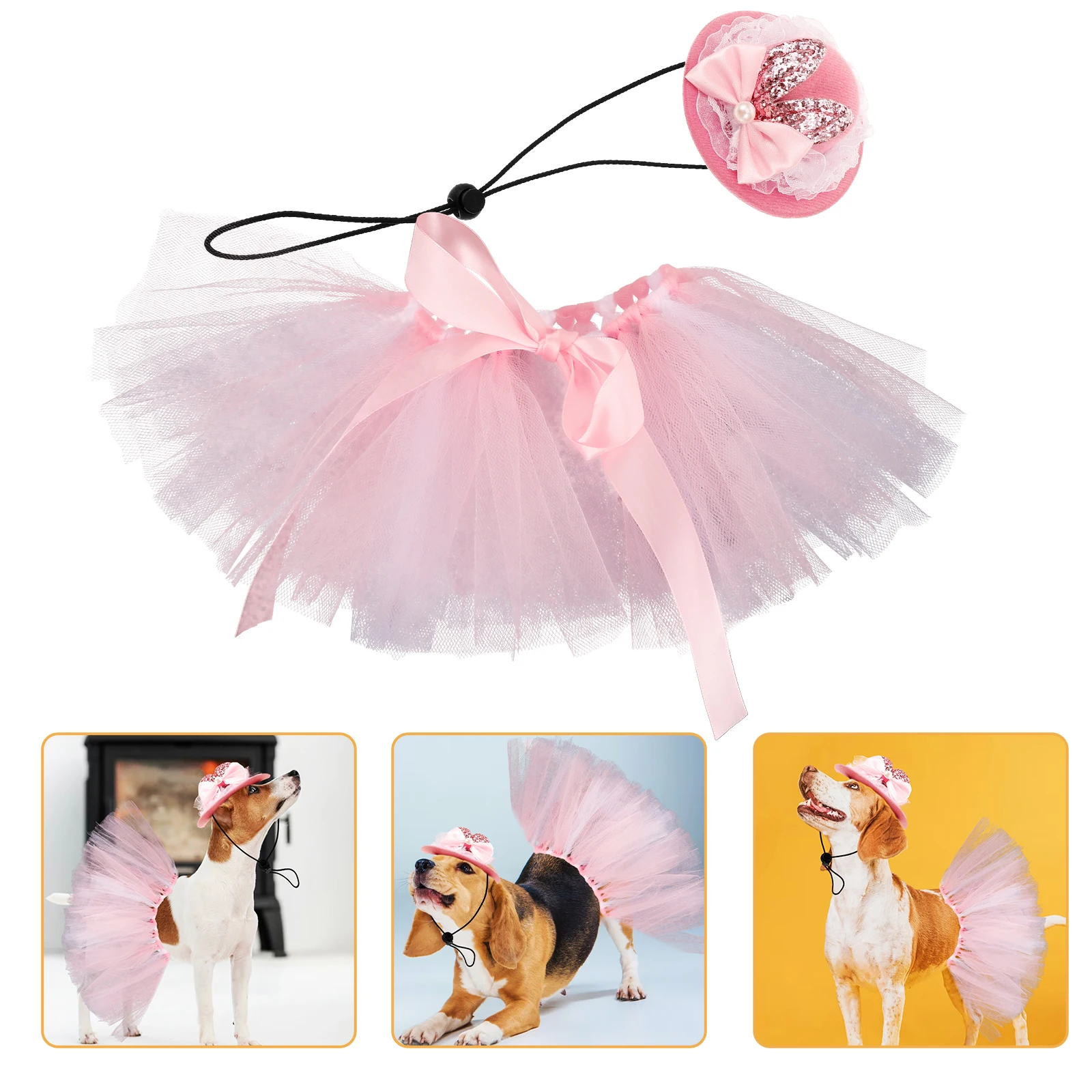 

Pet Hat Headwear Cosplay for Dogs Small Tutu Dress Fabric Festival Costume Accessories