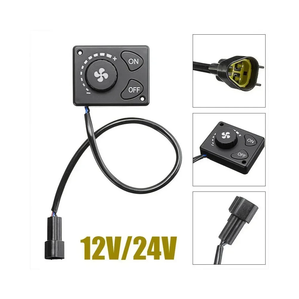 3 Pin Diesel Air 12/24V Parking Heater Control Knob Controller Switch Truck For Car Track Air Diesel Heater LCD Knob Controller