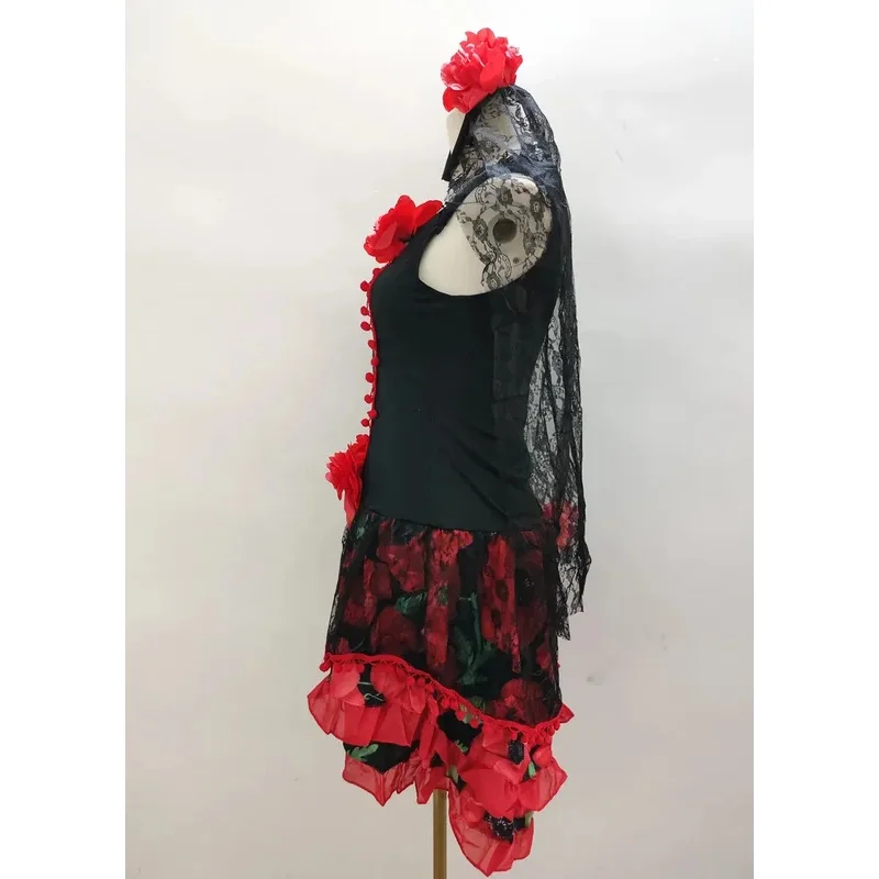 Adult Women's Mexican Day Of The Dead Skull Scary Costume Halloween Carnival Party Flower Fairy Ghosts Bride Cosplay Dress