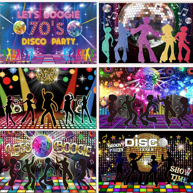 

Glawry 90s Disco Backdrop Neon Vintage Colorful Shining Retro 70s 80s Adult Music Stage Night Club Party Decorations Dance