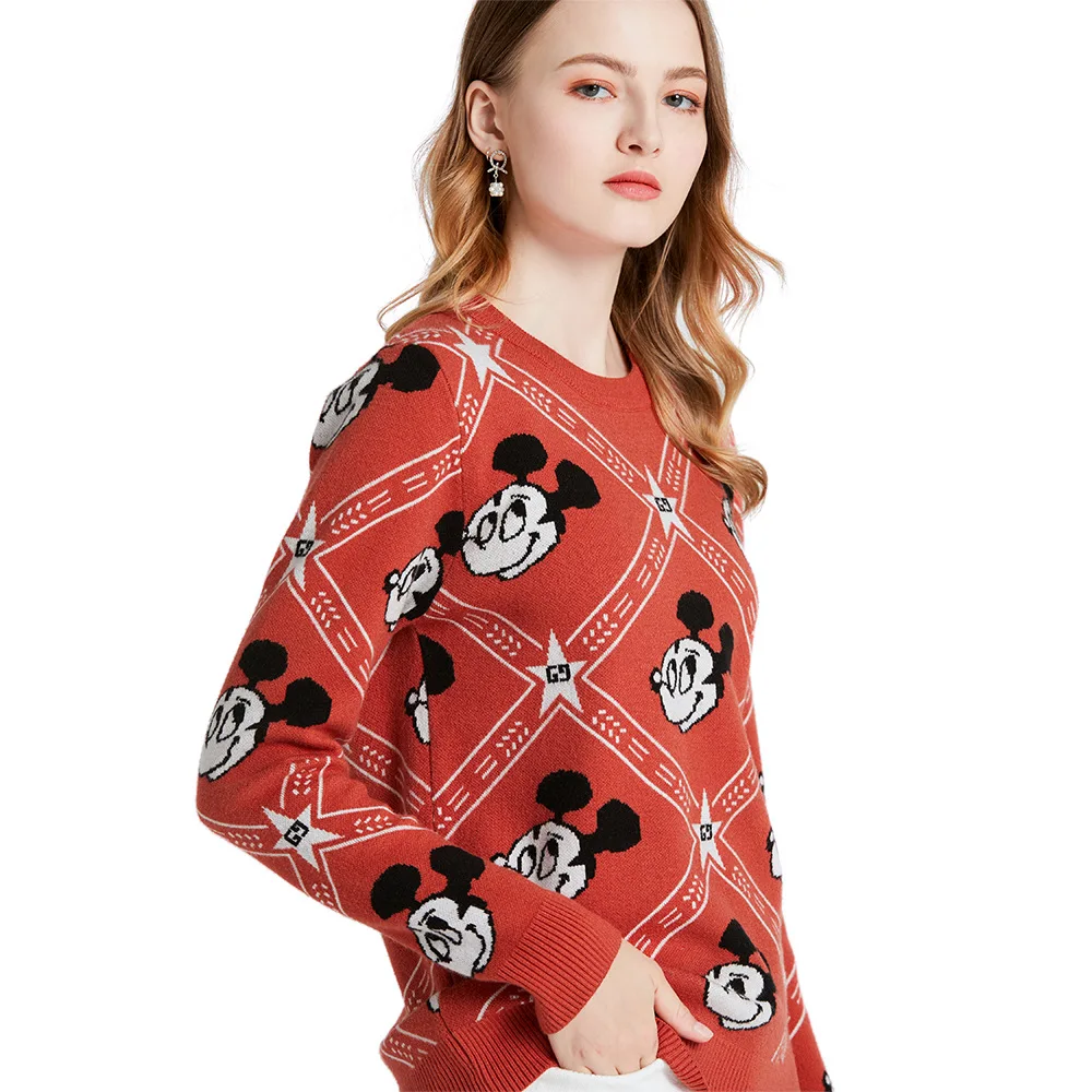 Dianey Anime Hoodie Mickey Sweatshirts Cotton Embroidery Pullovers for Women Coat Male Autumn and Winter Loose Wild Cute Tops