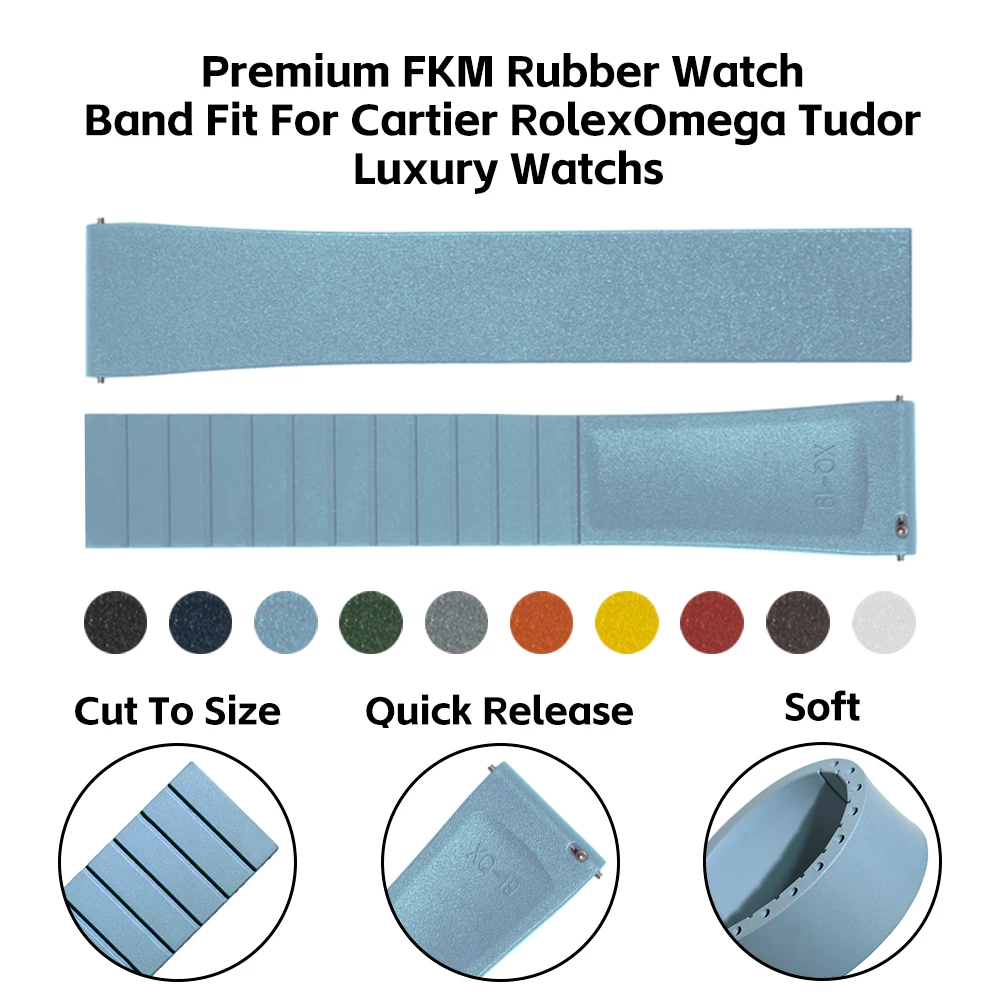 

Высококачественная фторкаучук, прошел PFAS Text CTS, ремешок для часов, быстросъемный новый ремешок для часов с пряжкой-бабочкой, ремешок FKM