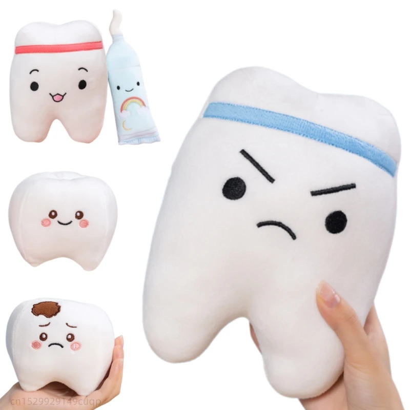 Cartoon Mini Teeth Plush Doll Toothpaste Toothbrush Teeth Oral Cleaning Healthy Plush Toy Home Bath Decoration Gift For Children