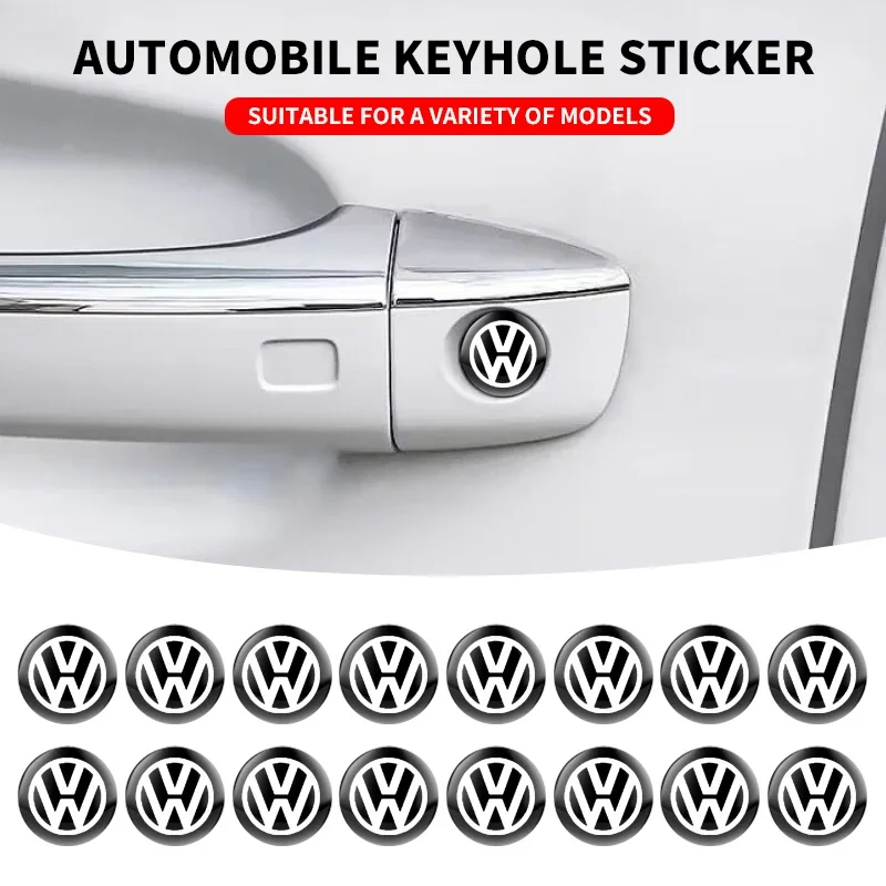 

2/5/10Pcs Car styling Lock Keyhole Stickers Decoration Protection For Volkswagen Land Rover Hyundai BMW Mercedes Benz Alfa Romeo