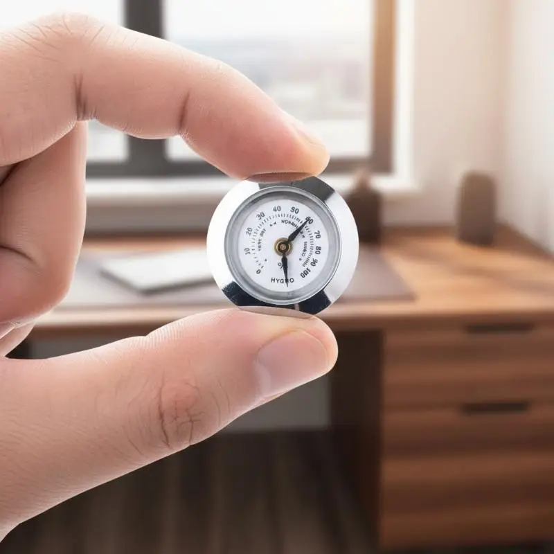 1Pcs Cigar Tobacco Humidity Gauge Tool & Glass Lens 28mm Hygrometer Moisture Meter For Humidors Humidity Sensitive Gauge