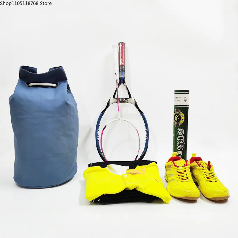 Canvas Drawstring Backpack - Multi-functional Sports Bag for Badminton, Tennis & Basketball
