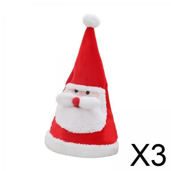 

Electronic Christmas Santa Hat Adjustable Funny Musical Plush Cap for New Year Costume Parties Girls Boys