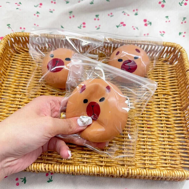 

Cute Cartoon Capybara Stress Relief Toy Anti-stress Toys Children Elastic Rebound Toys Decompression Squeeze Toy Party Gifts