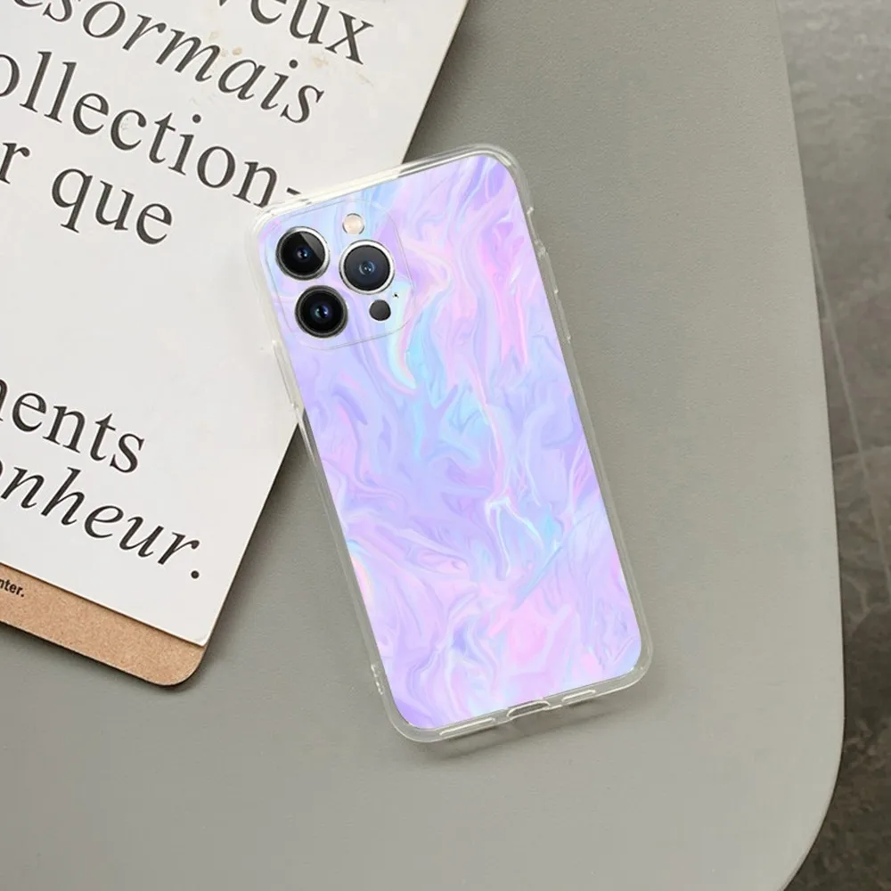 Holographic Pattern Phone Case For iPhone 15 14 13 12 11 Pro Max XS X XR SE 2020 6 7 8 Plus Mini Protective Shell