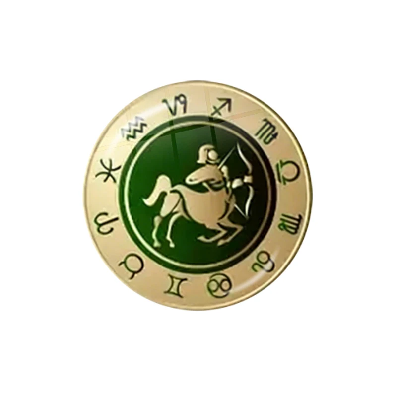 Zodiac Sign 12 Constellation Logo 12pcs 12mm/14mm/16mm/18mm/25mm/30mm Round Photo Glass Cabochon Demo Flat Back Making Findings