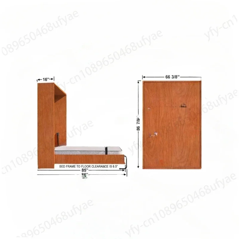 Wallbed Folding Horizontal Furniture Modern Storage Hidden Wall Bedroom Bed OEM/ODM WT-B02 Factory Direct  Size