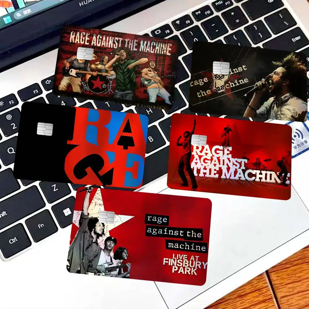 Rap Metal Band R-Rage A-Against T-The M-Machine Shiny Laser Bank Card Stickers Waterproof Self Adhesive DIY Ornament