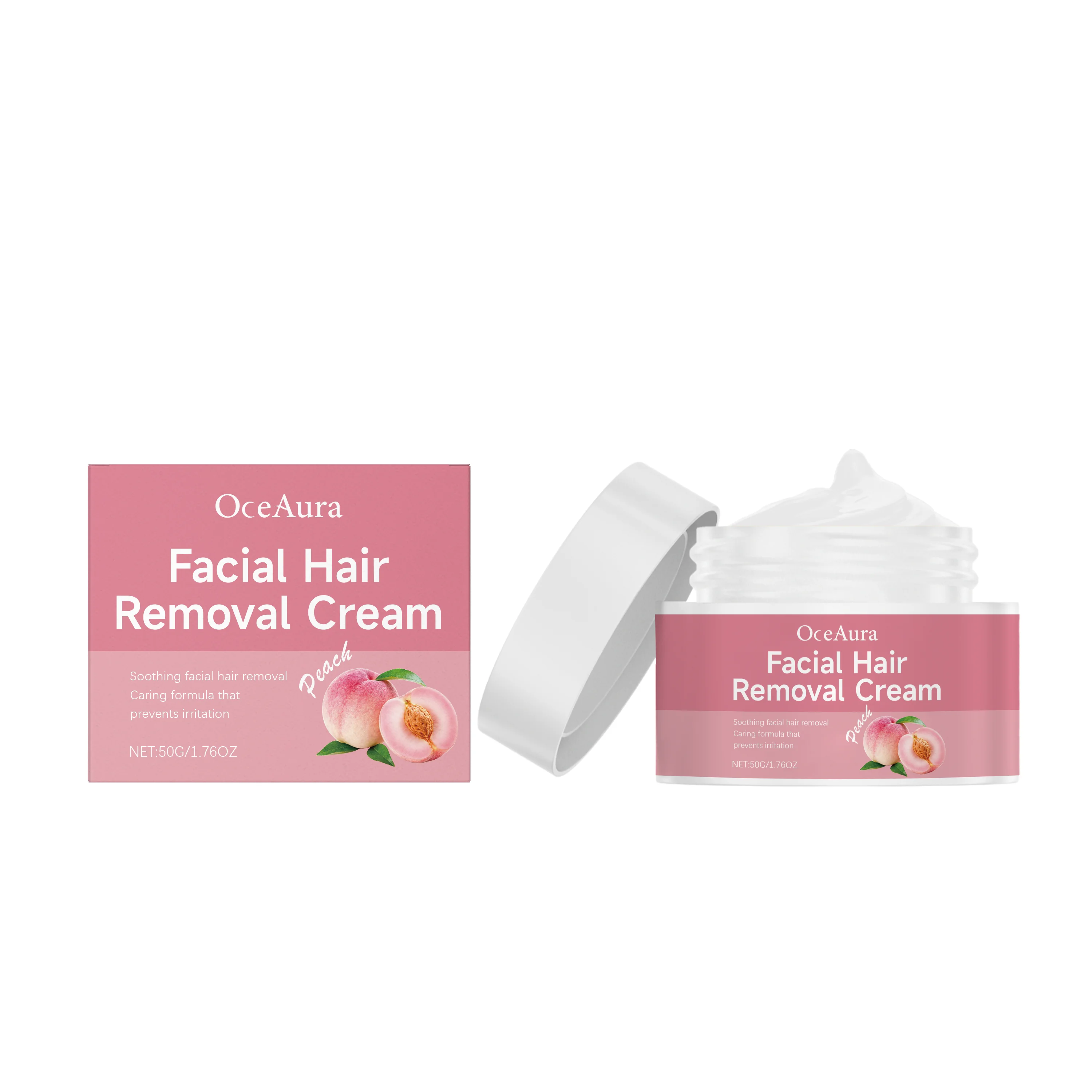 Peach Face Hair Removal Cream Painless Upper Lip Forehead Underarm Hairs Clear Pore Shrink Nourish Sooth Facial Depilatory Cream