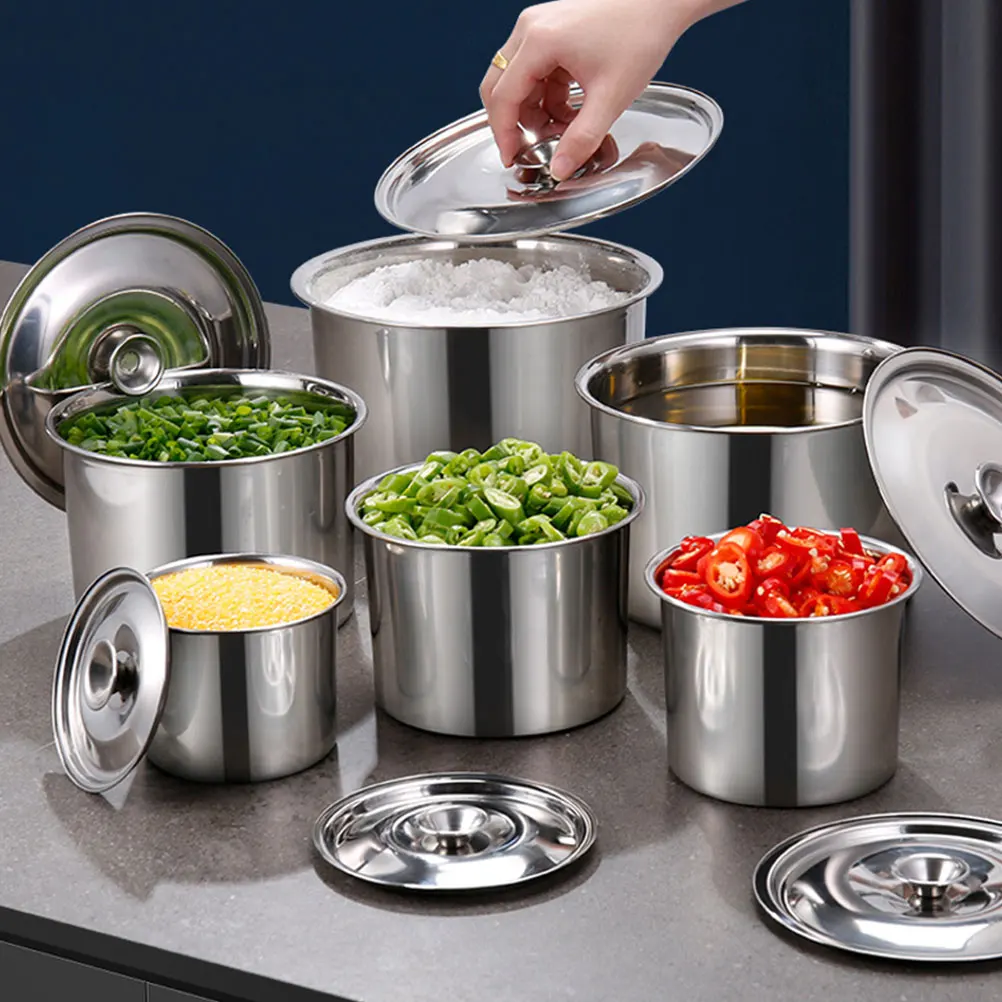 

2pcs Stainless Steel Pot Lids 12cm for Containers Pots Pans Kitchen Home Oil Jar Covers Universal Cookware Skillet Lid