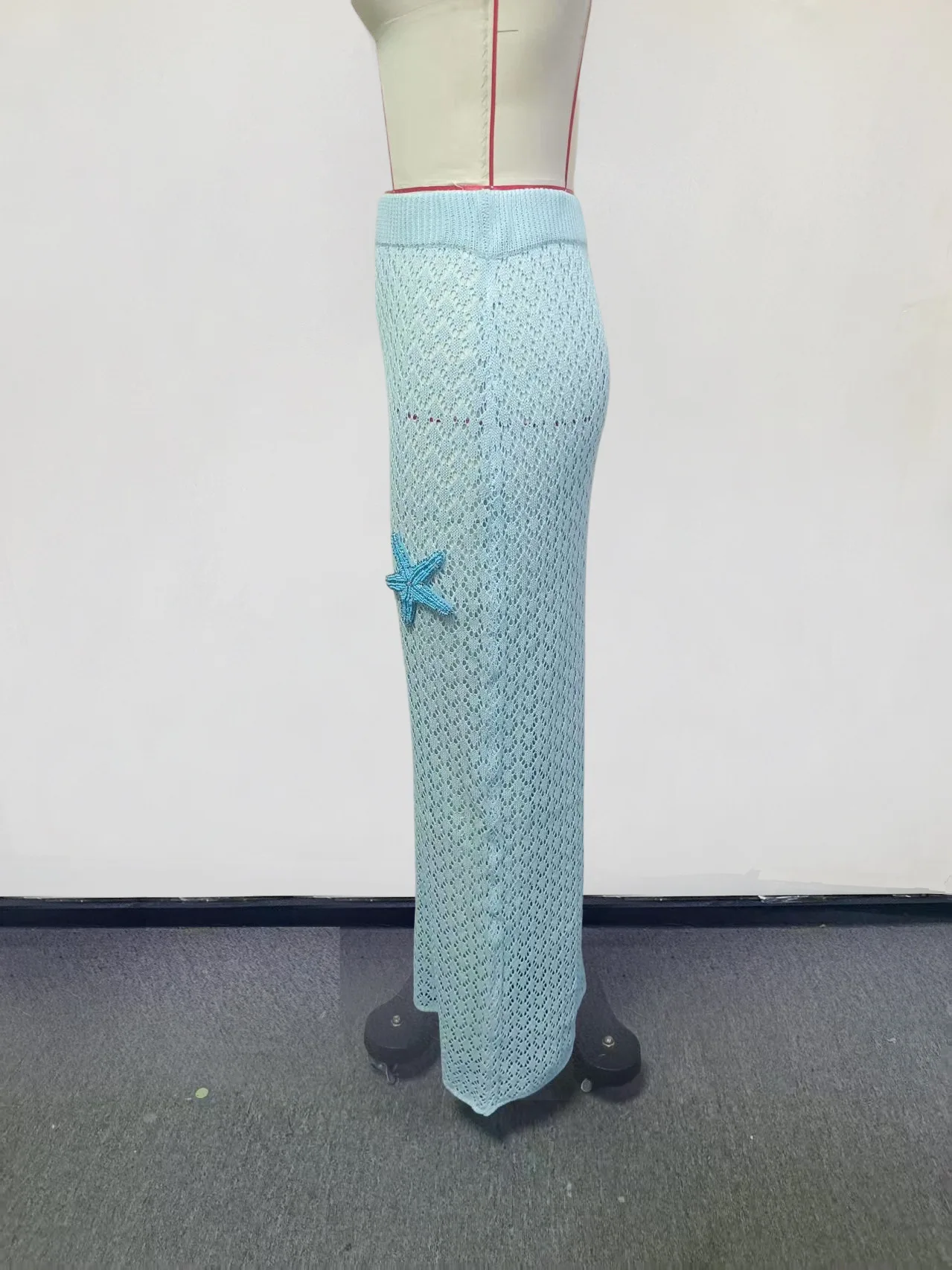 ファッションソリッドビーチニットレディースカジュアルローウエストマキシスカート2026夏新作ビーチウェアスパイスガールビキニカバーアップスカート