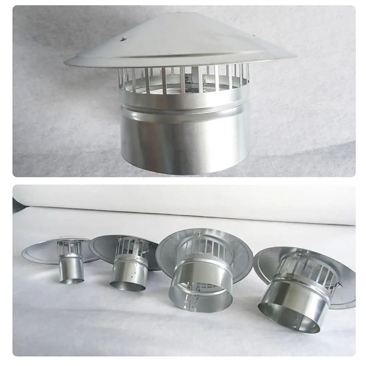 Круглый колпак для дымохода из нержавеющей стали – крышка дымоходной трубы от 60 до 200 мм и защитный колпак от дождя и снега для печных и каминных труб