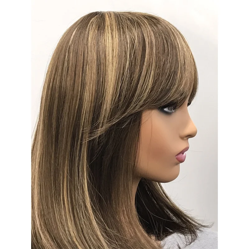 Bargain Ladies Streaky Blonde  Brown Mix Great Quality High Heat Synthetic Wig