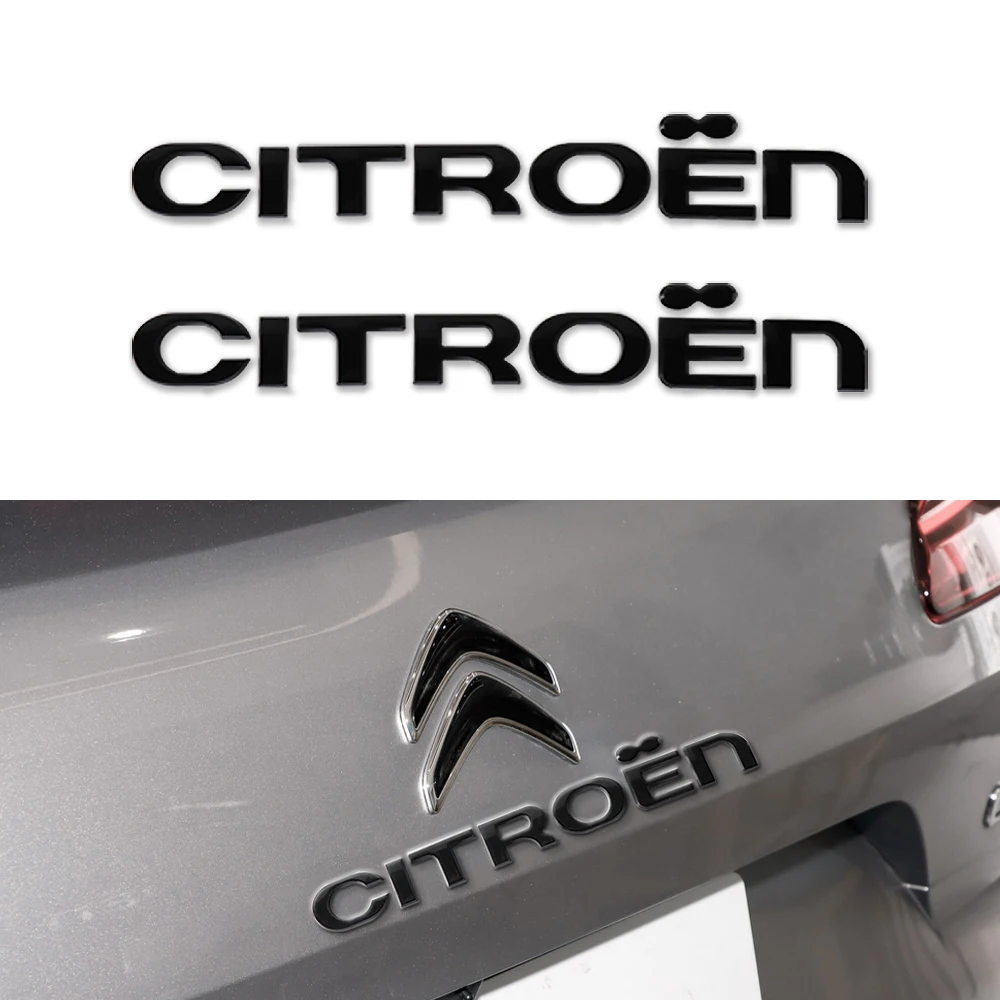 3D ABS Car Letter Badge Sticker Car Body Trunk Decorative Sticker For Citroen C2 C4 C5 Aircross C-ELYSEE Berlingo C4L Valve Core