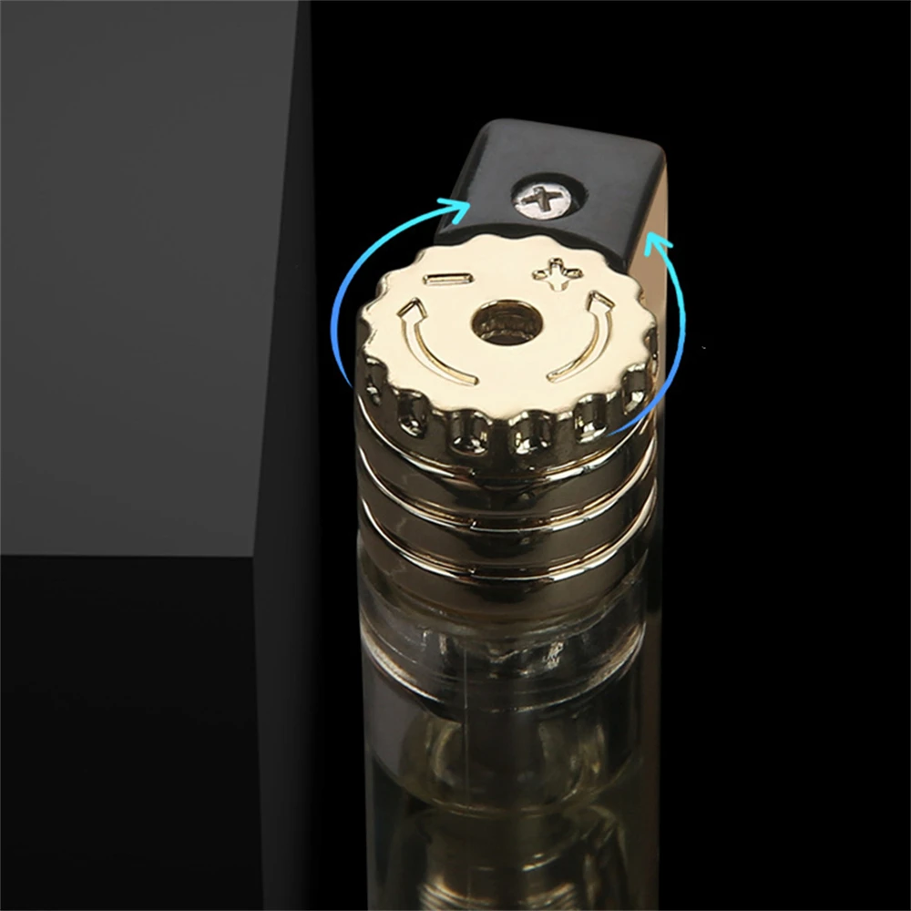 Small Straight Injection Flame Gas Lighter, Butane Cigarette Lighter, Slim Adjustable, Windproof Gadget, Gift for Men