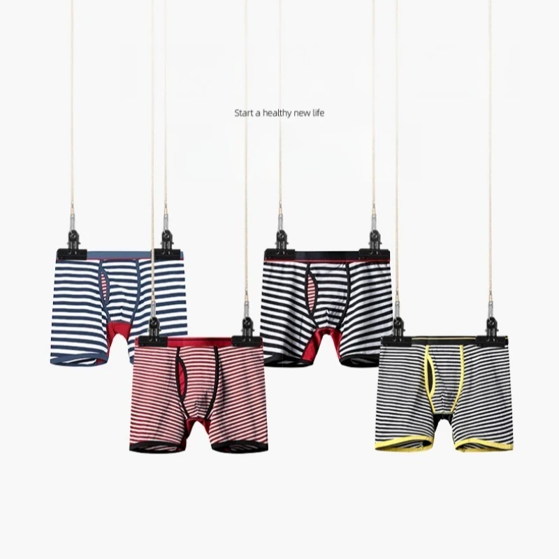 

2. Удобное и дышащее мужское нижнее белье в полоску, спортивное нижнее белье большого размера, доступно в нескольких цветах.